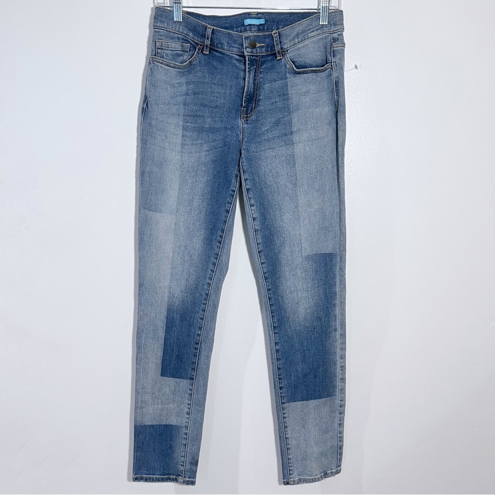 J. Mclaughlin Jaycie Patchwork Jeans Two Tone Siz… - image 2